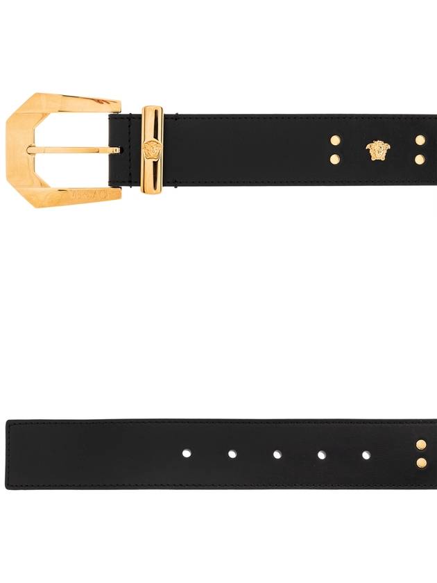 Versace Leather Belt With Appliqués, Men's, Black - VERSACE - BALAAN 4