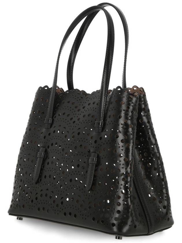 Mina 25 Wave Lux Calfskin Tote Bag Black - ALAIA - BALAAN 3