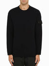 Ghost Piece Crew Neck Wool Knit Top Black - STONE ISLAND - BALAAN 2