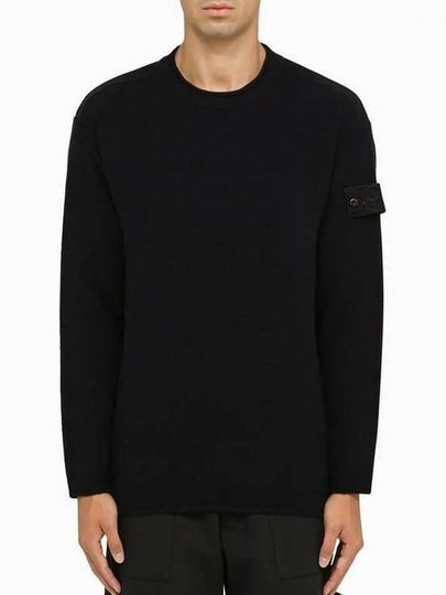 Ghost Piece Crew Neck Wool Knit Top Black - STONE ISLAND - BALAAN 2