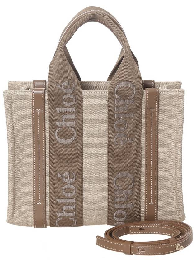 Woody Logo Small Tote Bag Dark Nut - CHLOE - BALAAN 2