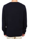 Baby Fox Patch Cosy Round Neck Pullover Wool Knit Top Navy - MAISON KITSUNE - BALAAN 5