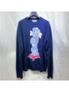 Men s Cashmere Jacquard Bobby Knit Sweater Navy Blue XL - DIOR - BALAAN 1