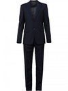 mohair single breasted suit navy - PRADA - BALAAN.