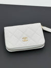 Classic zipper card wallet caviar white gold AP0216 - CHANEL - BALAAN 5