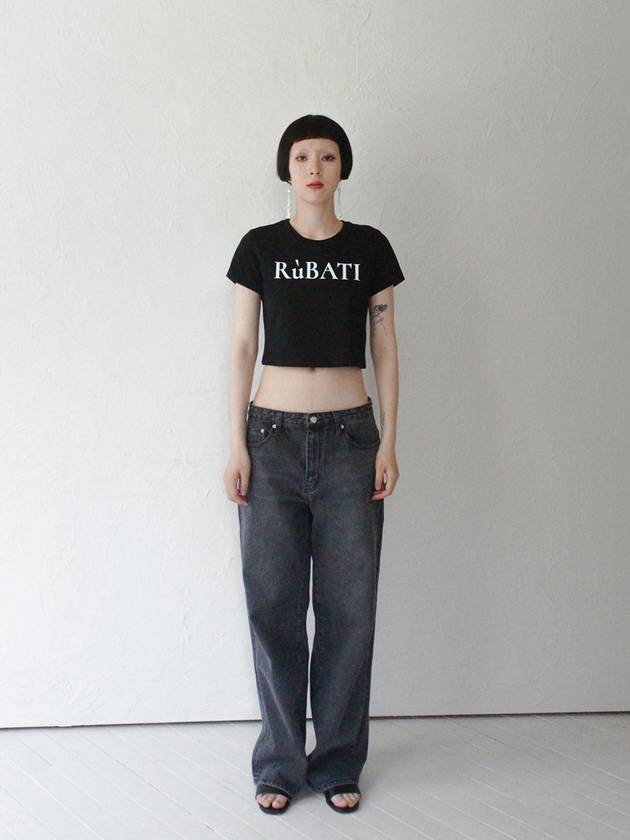 R?BATI Logo Crop Tshirt BLACK - RUBATI - BALAAN 1