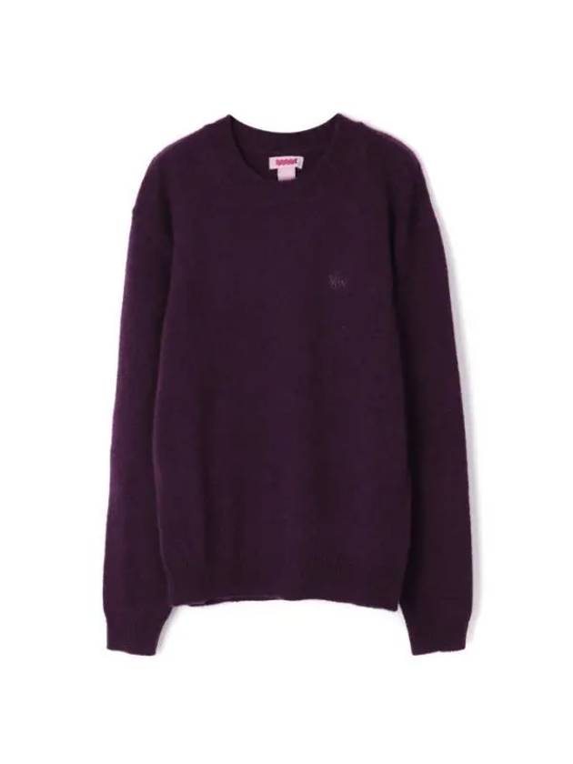 Round Neck Wool Knit Top Purple - BARACUTA - BALAAN 1