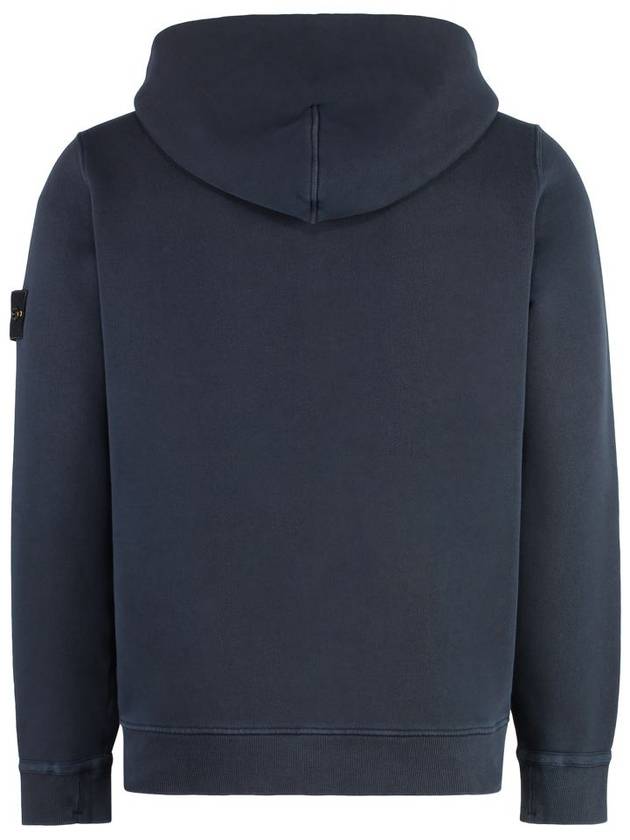 Logo Patch Zip-Up Hoodie Navy - STONE ISLAND - BALAAN 3