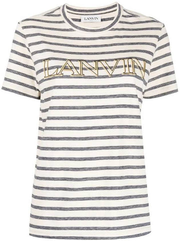 logo print striped t-shirt RWTS0030J004E23 - LANVIN - BALAAN 1