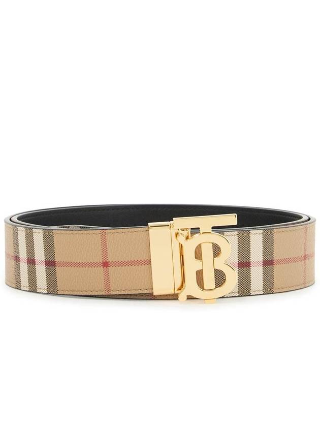 TB Buckle Check Reversible Leather Belt Beige Black - BURBERRY - BALAAN 2