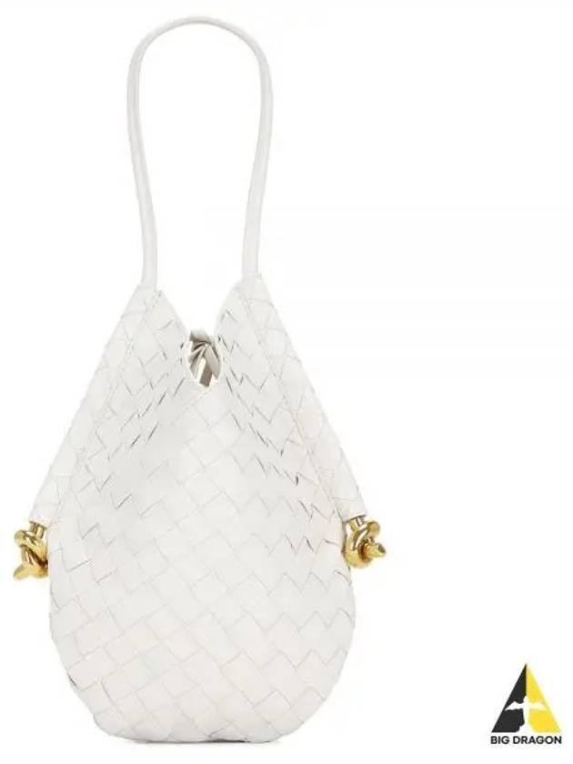 Solstice Intrecciato Small Lambskin Tote Bag White - BOTTEGA VENETA - BALAAN 2