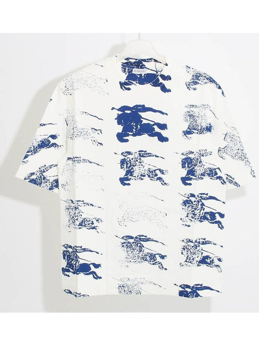 Equestrian Knight Print Cotton Short Sleeve T-Shirt White - BURBERRY - BALAAN 2