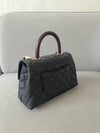 Coco Handle Small Caviar Black Burgundy Gold A92990 - CHANEL - BALAAN 5