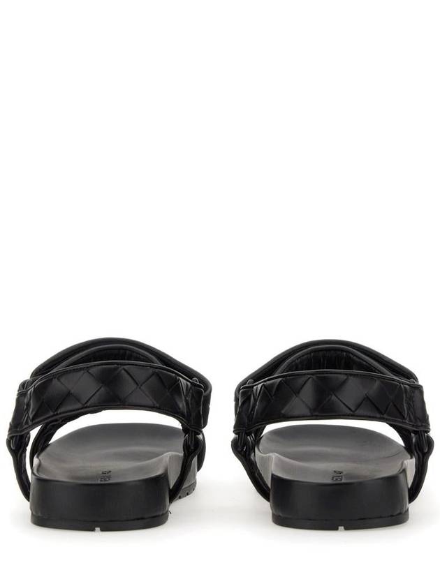 Trip Intrecciato Leather Sandals Black - BOTTEGA VENETA - BALAAN 4