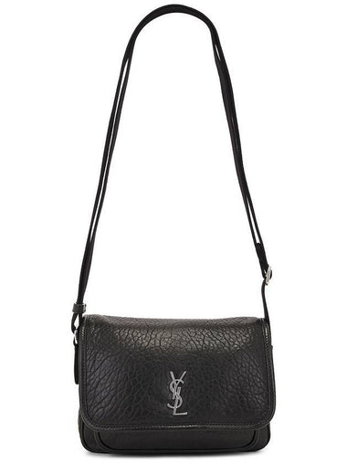 Nikki Small Grained Lambskin Messenger Bag Black - SAINT LAURENT - BALAAN 1