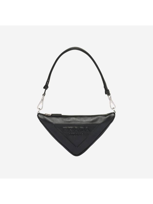 Triangle leather mini bag black - PRADA - BALAAN 1
