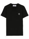 Kids 30/1 Cotton Jersey Short Sleeve T-Shirt Black - STONE ISLAND - BALAAN 2