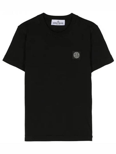 Kids 30/1 Cotton Jersey Short Sleeve T-Shirt Black - STONE ISLAND - BALAAN 2