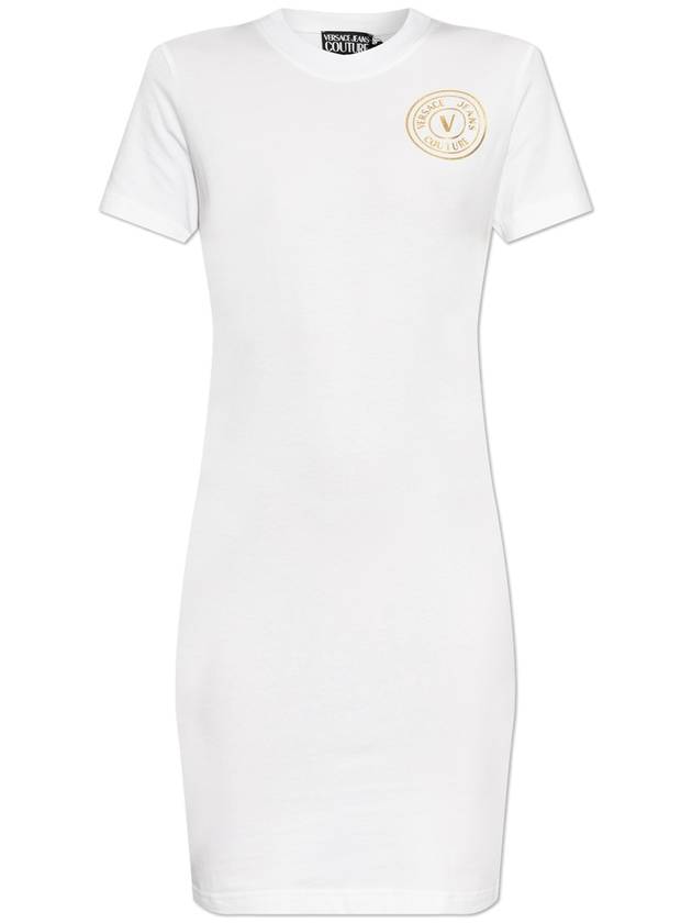 Versace Jeans Couture Dress With Printed Logo, Women's, White - VERSACE - BALAAN 1