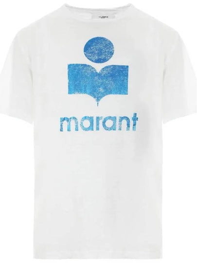 Zewel Logo Linen Short Sleeve T-Shirt White - ISABEL MARANT - BALAAN 2