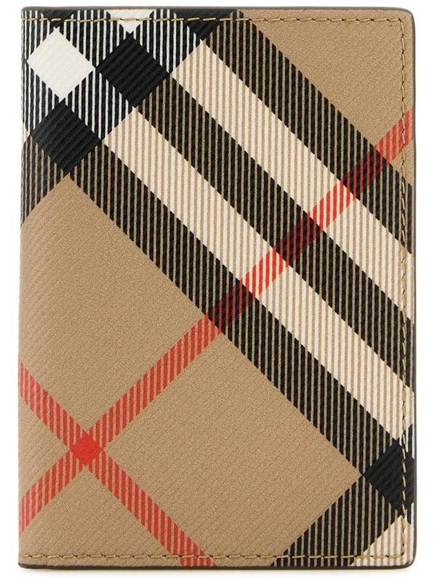 Check Pattern Two-Fold Card Wallet Beige - BURBERRY - BALAAN 2