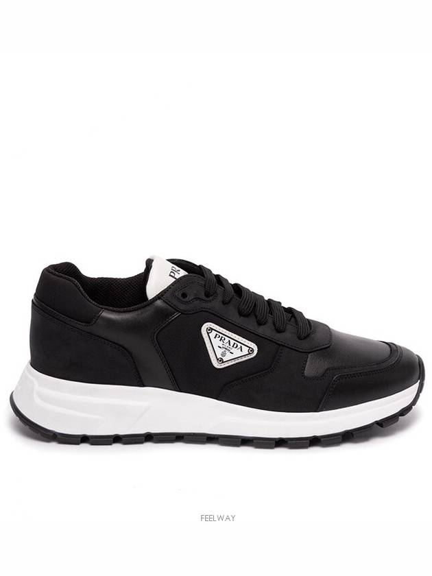 Nubuck Nylon Low Top Sneakers Black - PRADA - BALAAN 2