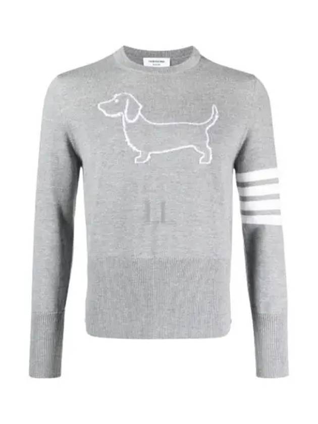 Hector 4-Bar Crewneck Pullover Merino Wool Knit Top Grey - THOM BROWNE - BALAAN 2