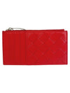 Intrecciato Zipper Card Wallet Red - BOTTEGA VENETA - BALAAN 2