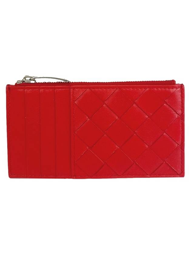 Intrecciato Zipper Card Wallet Red - BOTTEGA VENETA - BALAAN 2