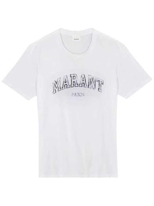 Isabel Marant HONORE short sleeve tshirt TS0069FA A1N97E 20WH WHITE IMA238wh - ISABEL MARANT - BALAAN 1