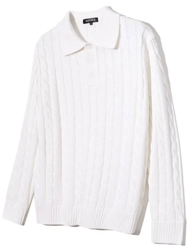 Cable collar knit IVORY - 20THHOLE - BALAAN 4