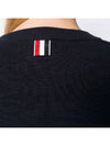 Milano Stitch Crewneck 4-Bar Cotton Crepe Knit Top Navy - THOM BROWNE - BALAAN 5