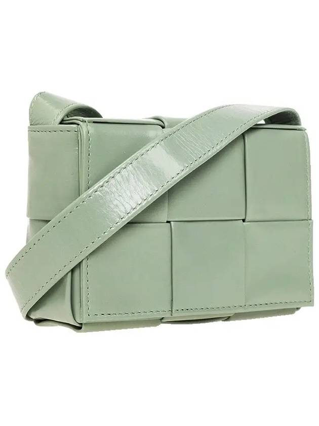 Cassette Small Leather Cross Bag Sage Green - BOTTEGA VENETA - BALAAN 5