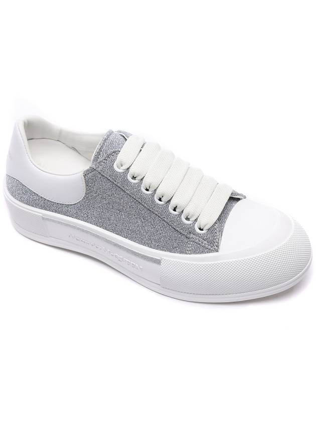 Plimsol Glitter Low Top Sneakers Grey - ALEXANDER MCQUEEN - BALAAN 4