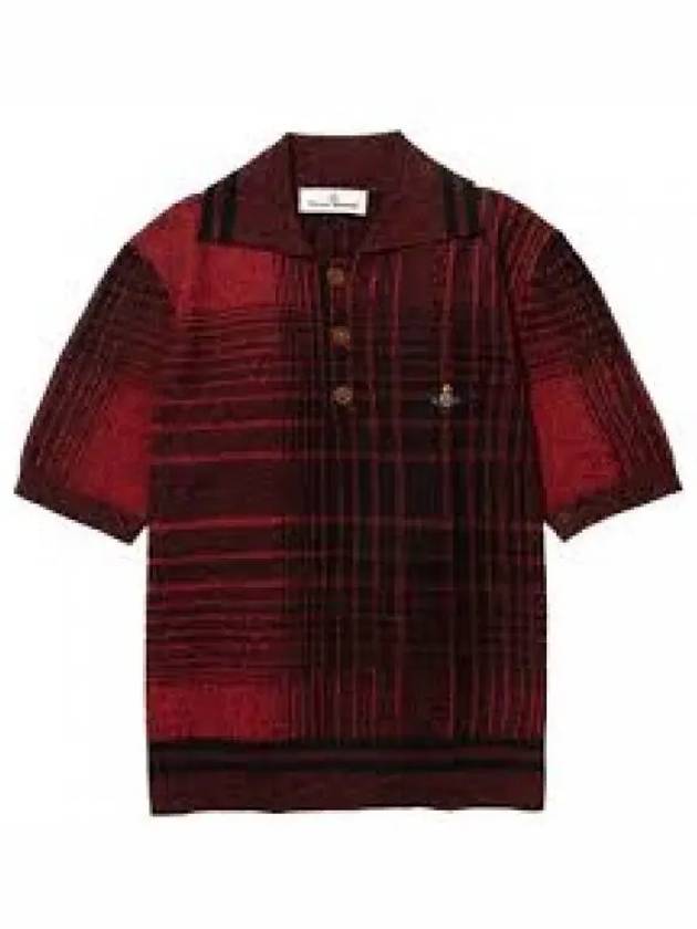 Logo Check Cotton Polo Shirt Black Red - VIVIENNE WESTWOOD - BALAAN 2