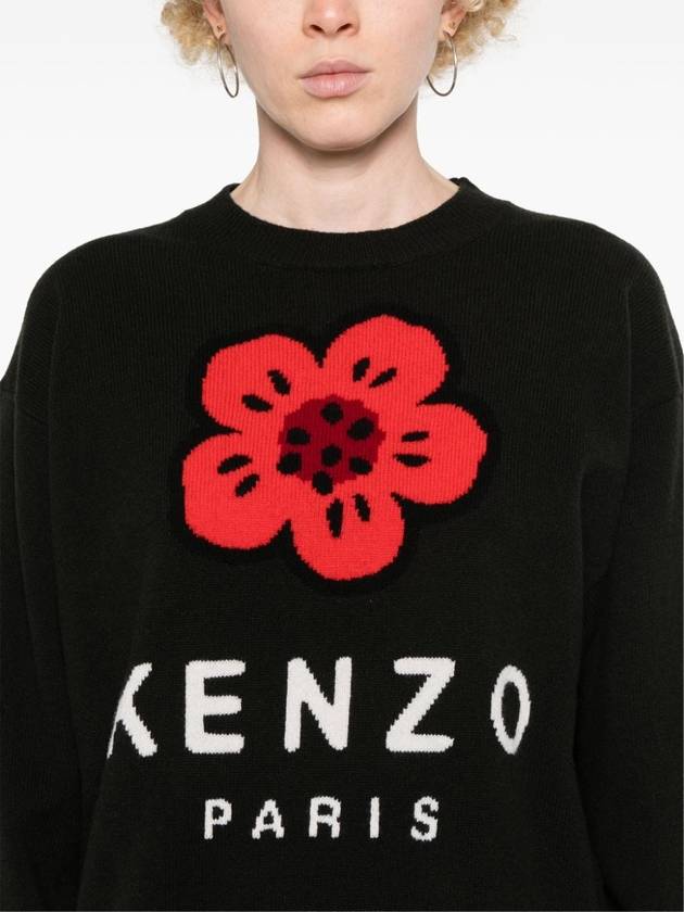 Bokeh Flower 2.0 Wool Knit Top Black - KENZO - BALAAN 6