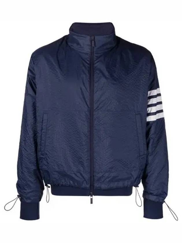 4 Bar Stripe Ripstop Zip-up Jacket Blue - THOM BROWNE - BALAAN 2