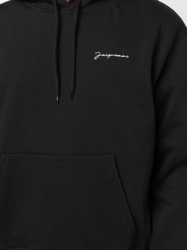 Le Brode Logo Cotton Hoodie Black - JACQUEMUS - BALAAN 3