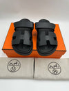 Chypre Leather Sandals Black - HERMES - BALAAN 3