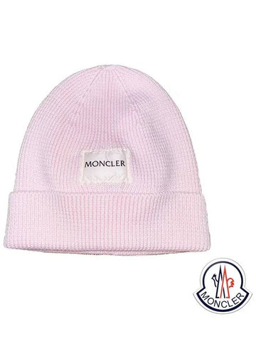 Pink Beanie Hat 9Z70900V9217 G77 - MONCLER - BALAAN 1