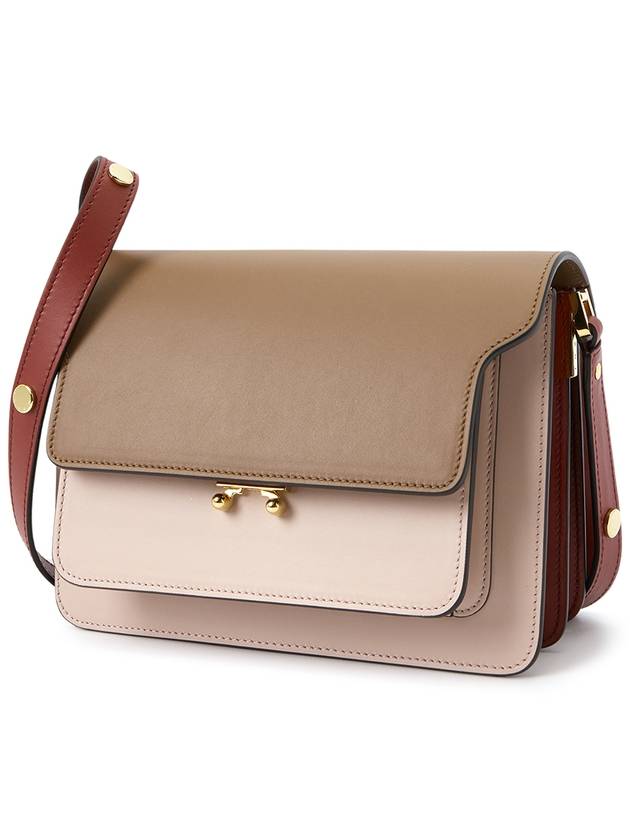 Color Block Medium Trunk Shoulder Bag Brown - MARNI - BALAAN 3