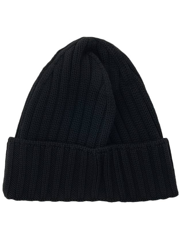 Lens Wappen Ribbed Wool Beanie Black - CP COMPANY - BALAAN 3