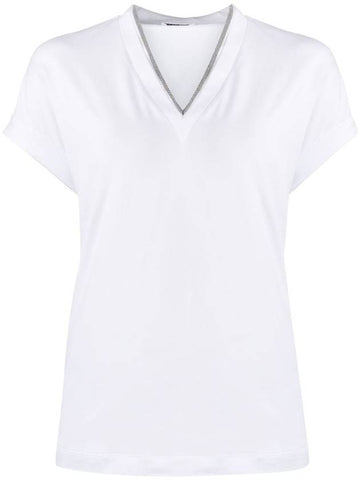 Brunello Cucinelli V-Neck T-Shirt - BRUNELLO CUCINELLI - BALAAN 1