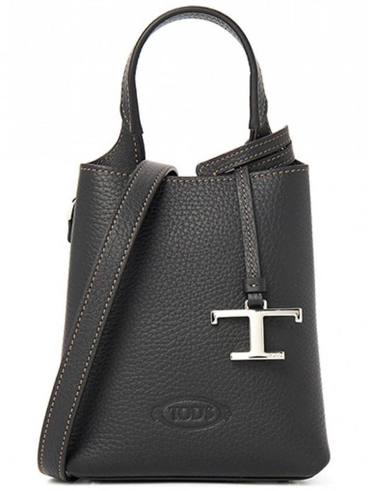 Micro Leather Mini Tote Bag Black - TOD'S - BALAAN 2