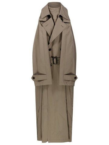 Women s Suspended Trench Long Dress Beige - BALENCIAGA - BALAAN 1