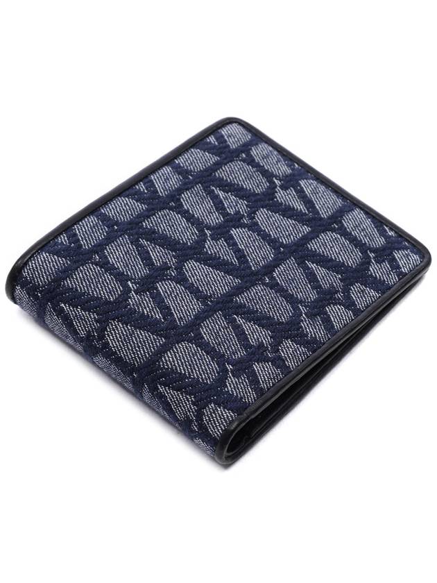 Toile Iconographe Denim Half Wallet Blue - VALENTINO - BALAAN 6