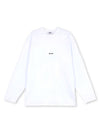 Micro Logo Print Long Sleeve T-Shirt White - MSGM - BALAAN 1