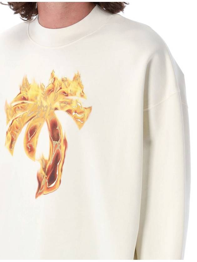 Palm Angels Crew Neck Burning Palm T-Shirt - PALM ANGELS - BALAAN 3