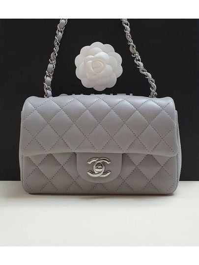 Classic Flap Mini Lambskin Shoulder Bag Light Grey - CHANEL - BALAAN 2