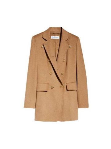 Double-Breasted Blazer Jacket Camel - MAX MARA - BALAAN 1